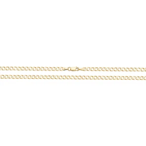 Real Solid 9ct Men Women Gold Curb Chain Necklace Necklet 4MM 16 18 20 22 24" - Picture 1 of 12