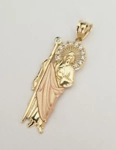 14k Gold San Judas Heiliger Judas Religiöser Anhänger für Halskette - Bild 1 von 7