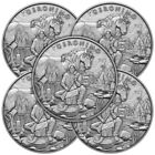 Lot of 5 - 1 Troy oz Geronimo Design .999 Fine Silver Round