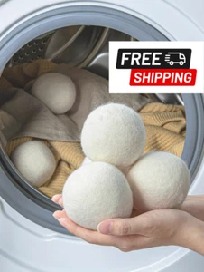 3Pcs 100% Wool Dryer Balls,Natural Fabric Softener, Reusable, Reduces Wrinkles - Picture 1 of 6