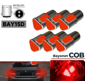 Red Brake Light Bulbs 1157 Bay15D Led Cob 380 Car Fog Stop Tail Light Bulbs 12V - Picture 1 of 6