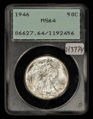 1946 50c Walking Liberty Half Dollar - Looks 65 - OGH Rattler PCGS MS 64 - H3774 - Image 1 of 4