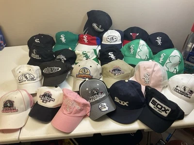 White Sox Hat Collection Huge Lot Of Caps World Series Irish SGA MLB - Image 1 of 4