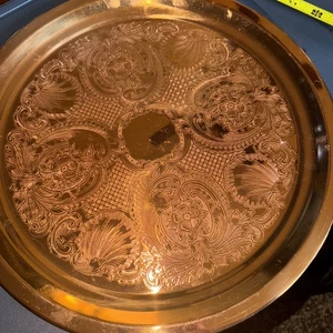 Coppercraft Guild gehämmertes Kupfer 12" Serviertablett Platte atemberaubende Servierware - Bild 1 von 6