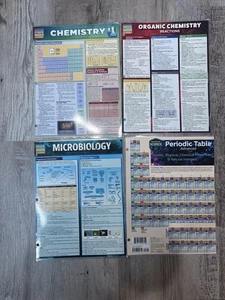 QuickStudy Science Guides Lot – Chemistry, Organic, Microbiology, Periodic Table - Foto 1 di 6