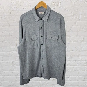 Faherty Legend Maglione Camicia Bottoni Flanella Grigio Fossile Twill Uomo XL - Foto 1 di 5