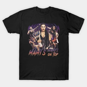 Camiseta negra WWE Rhea Ripley Mami's Always On Top Wrestling Star - Imagen 1 de 4