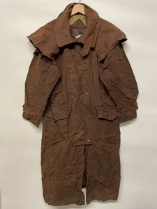 Outback Riding Coat Mens M Brown Wax Waxed Jacket Trench Heritage Australia - Picture 1 of 12