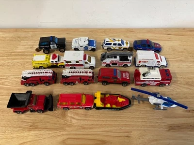 16 Matchbox Emergency Vehicles - Fire - Police - Rescue - Plow - Image 1 of 4