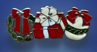 Vintage Christmas Hair Clip Enamel 4” Korea A18 - Image 1 of 2