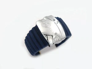 Bague HIP HOP En Silicone Bleu Foncé Détail Acier Femme Tailles S-M Idée Cadeau - Picture 1 of 1