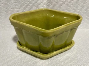 Vintage Shawnee Pottery Green Art Deco Diamond  Flowerpot Planter 6” - Picture 1 of 11