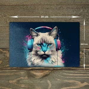 Ragdoll Katze Schneidebrett Glas Schneidebrett Küche Arbeitsplatte Sparer Größe A3 - Bild 1 von 5