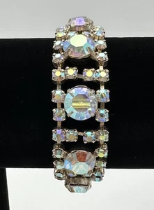 Vintage Aurora Borealis Crystal Bracelet - Picture 1 of 15