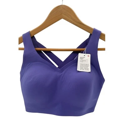 Sujetador deportivo Lululemon tejido enlite espalda mujer talla 32DDD púrpura CHAI nuevo Foto 1 de 4