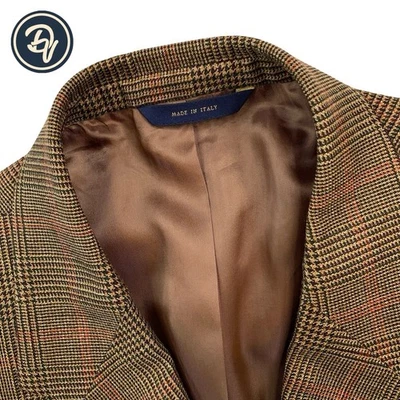 Mint ! 46 R Brooks Brothers ITALY Madison Fit Harvest Brown Glen Plaid Knit - Image 1 of 4