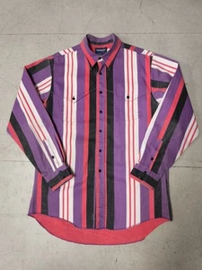 VTG Wrangler Brushpopper Shirt Striped Western Pattern 16.5 x 35 Made In USA - Picture 1 of 8