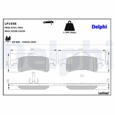 LP1558 BRAKE PAD SET, DISC BRAKE FITS JEEP GRAND CHEROKEE 4.0 I 4X4 - Image 1 of 4