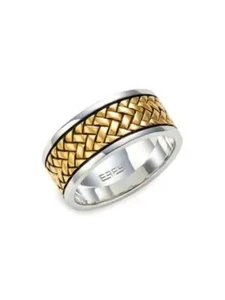 Neu Effy 18K Gelbgold vergoldet 925 Sterling Silber Herren Ring Größe 10 - Bild 1 von 9