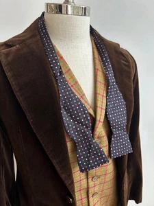 Beau Krawatten Fliege Seide rot weiß gepunktet Vintage Sartorial Urlaub Chic - Bild 1 von 5