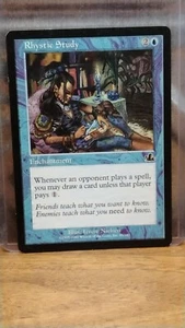 RHYSTIC STUDY Enhancement 45/143 MTG Magic The Gathering 2000 Trading Card Game - Picture 1 of 2