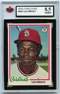 1978 O-PEE-CHEE BASEBALL #204 LOU BROCK HOF GRADED 8.5 NMM+ (2021-825) - Imagen 1 de 4