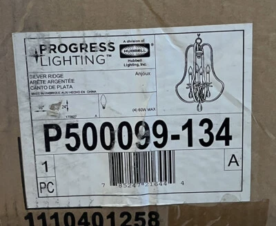 Accesorio colgante Progress Lighting P500099-134 Anjoux 4 luces Silver Ridge LEER Foto 1 de 4