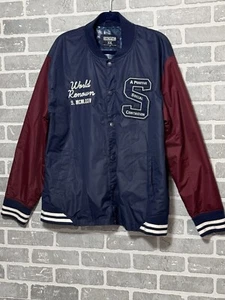 Staple World Renown Pigeon Brand 2X Navy Varsity Style Jacket Windbreaker - Picture 1 of 8