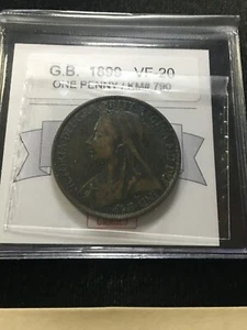 1899  Great Britain, One Penny, Coin Mart Graded**VF-20** KM# 790 Cert#026395 - Picture 1 of 5