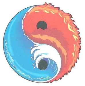 Tatuaje temporal Ying Yang azul, naranja - Imagen 1 de 1