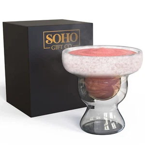 Insulated Margarita Glass Frozen Drinking Stemless Cup Perfect Gift for Women - Picture 1 of 6