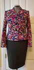 Le Suit Women 2PC Multicolor Floral Polyester Blend Skirt Suit Size 6