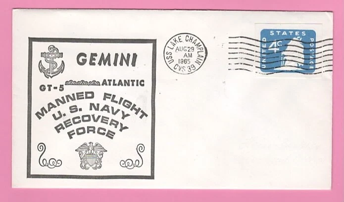 GEMINI 5 - Prime Recovery Ship  USS LAKE CHAMPLAIN - AUG  29, 1965 - Image 1 of 1