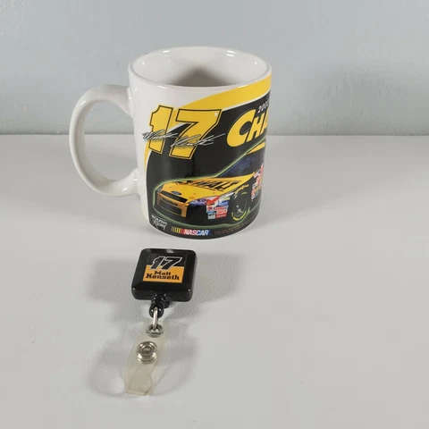 Nascar Matt Kenseth Coffee Mug and Retractor - Winston Cup Champion 2003 - Rare Cover