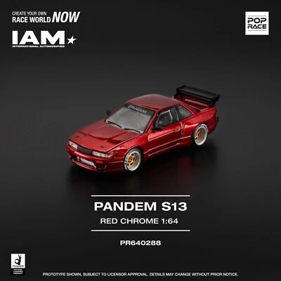 1:64 Pop Race Nissan Silvia S13 Pandem Rojo Cromo IAM Indonesia Surabaya 2025 Foto 1 de 3
