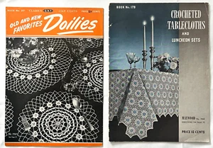 1940's Crochet Patterns Books Doilies & Tablecloths & Luncheon Sets Coasters + - Picture 1 of 24