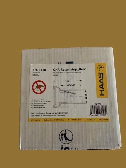 Haas Rattenstop Rattenklappe Fremdeinspülstopp WC zum Nachrüsten DN90 - Bild 1 von 1