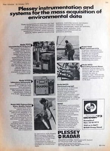 1973 Advert PLESSEY RADAR Environmental Data Acquisition Systems Print Ad 744D - Imagen 1 de 1