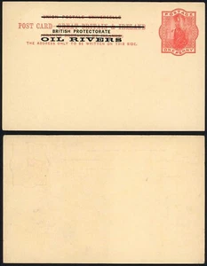 British Protectorate Oil Rivers O/P on QV 1d Red Postcard - Picture 1 of 1