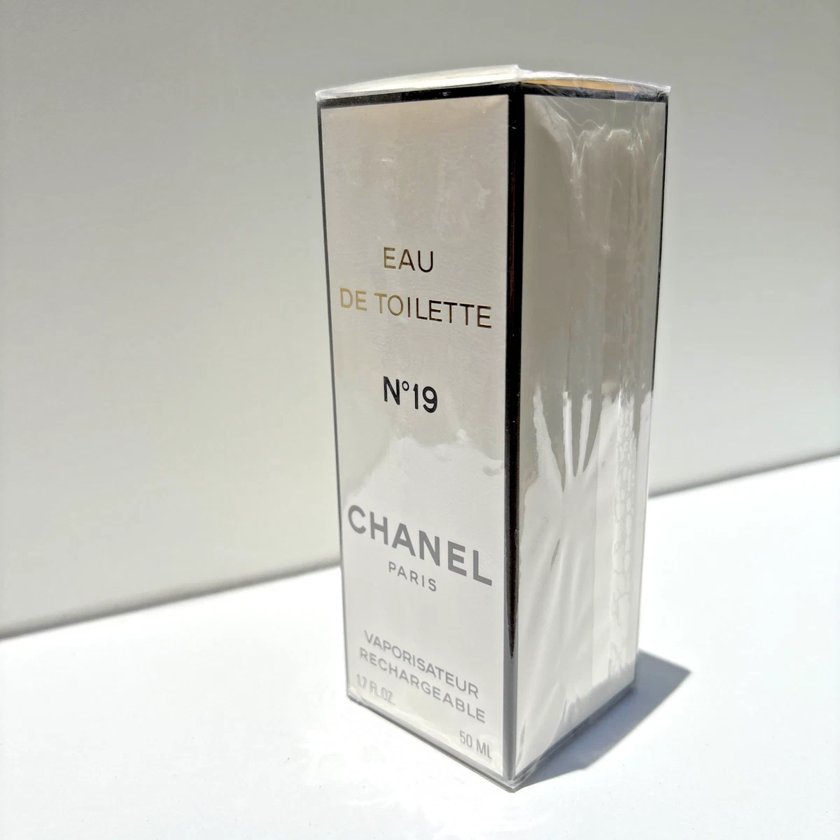 Chanel No. 19, EDT vintage perfume spray; NEW: still sealed in box