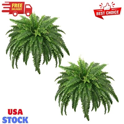 45" samambaias falsas, plantas artificiais grandes realistas, 2 Boston artificiais... - Imagem 1 de 4