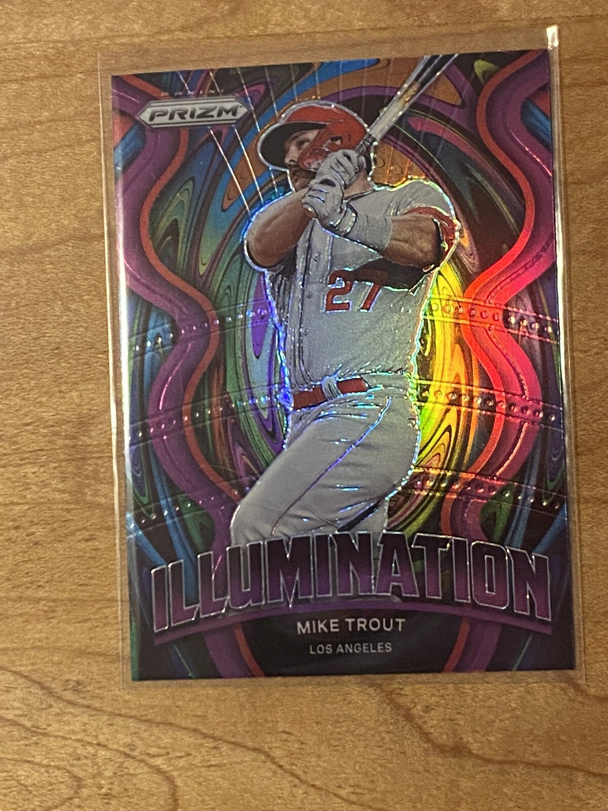 2022 Panini Prizm Mike Trout Purple Illumination Los Angeles Angels MLB #IL-10