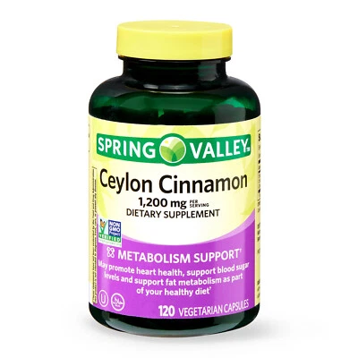 CEYLON CINNAMON Blood Sugar Supplement Diabetic 1200mg 120Ct VEGAN HALAL Capsule - Image 1 of 4