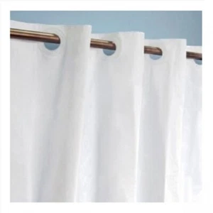 HOTEL PLAIN WHITE HOOKLESS CLIP ON DESIGN SHOWER CURTAIN 180x180CM - Picture 1 of 2