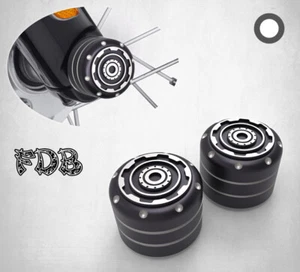 Fit H-D 2015-19 STREET XG Smashing Gear Contrast Cut Front Axle Covers - Imagen 1 de 8
