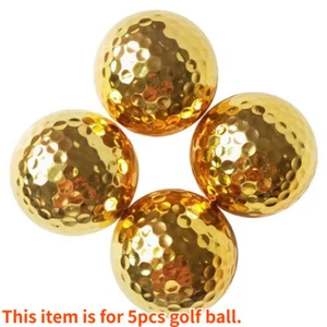 5pcs Golden Plating Golf Ball Gold Double Layer Accessory Novelty Gift - Picture 1 of 8