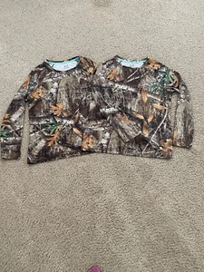 2 Real Tree Edge XXL Camo Shirts Long Sleeve Poly Spandex No Fly Zone - Picture 1 of 9
