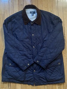 Vintage Polo Ralph Lauren Jacket Men XXL Blue Quilted Barn Chore Corduroy Puffer - Picture 1 of 13