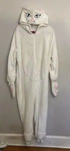 Torrid One piece Pajamas White Animal Cat 3x 4x Cat Animal Fleece Zip Cosplay - Picture 1 of 6