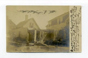 Poststempel Plymouth MA 1906 RPPC Foto Postkarte, Haus umgedreht, Hochwasser, Sturm - Bild 1 von 3